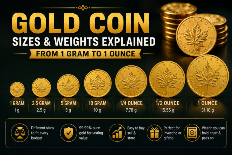 Gold Coin Sizes & Weights Explained: From 1 Gram to 1 Ounce